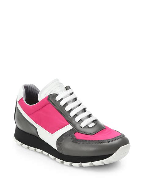 prada colorblock canvas sneakers|Prada downtown sneakers.